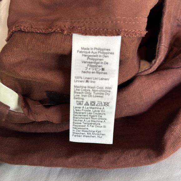 J.Crew Wide Leg Essential Pant Linen Roasted Cocoa US 8 - Picture 6 of 8